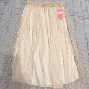 Cream tule polka dot skirt